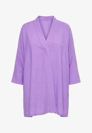 Ulla Popken, OVERSIZED V-NECK SNAP CLOSE CARDIGAN - Cardigan - light violet