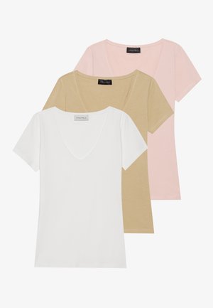 Anna Field by Zalando 3 PACK - Basic T-shirt - blanc de blanc/rose smoke/twill