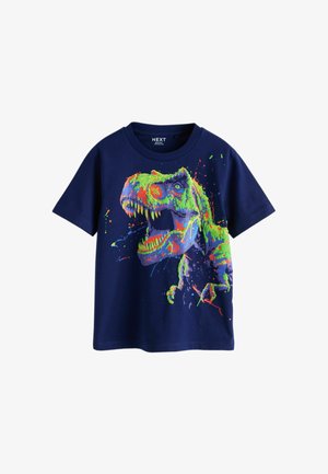 Next, SHORT SLEEVE GRAPHIC T-SHIRT - REGULAR FIT - Trükipildiga T-särk - navy blue dino
