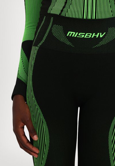 MISBHV Leggings - Calças - black/green