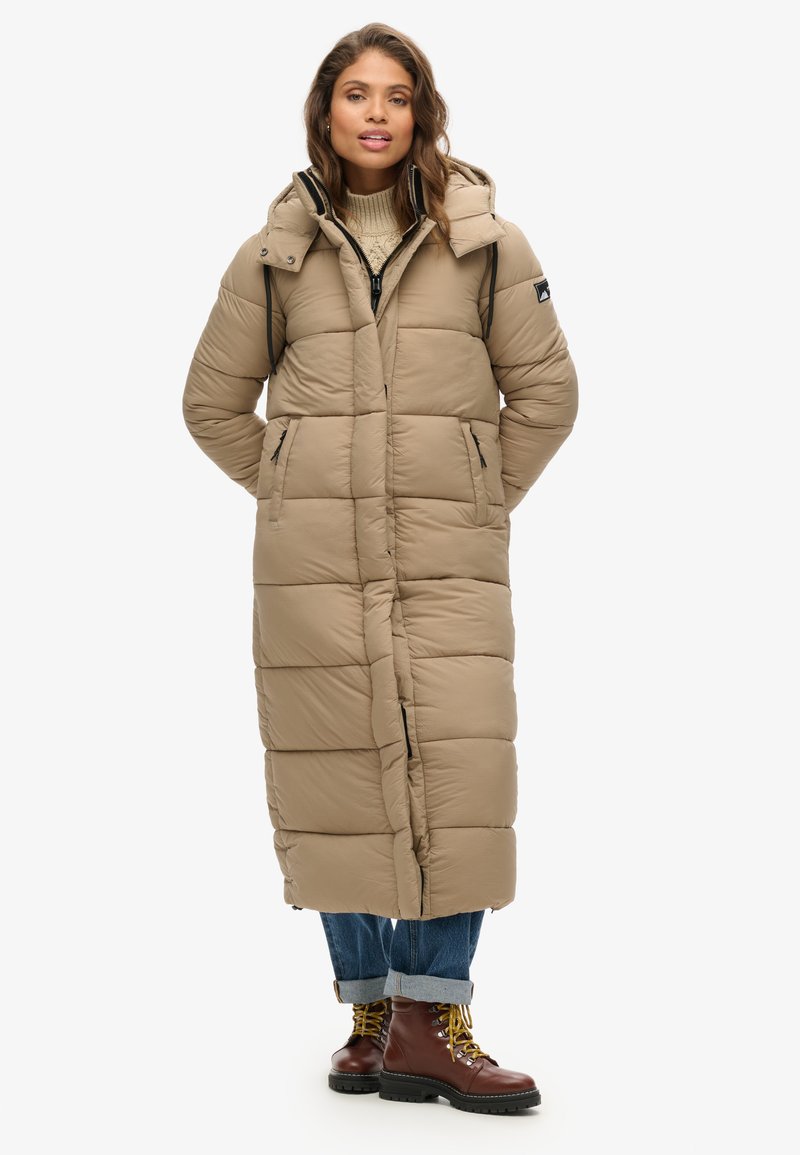 Superdry & Co STOP LINE PUFFER - Vinterfrakke - fossil brown grid