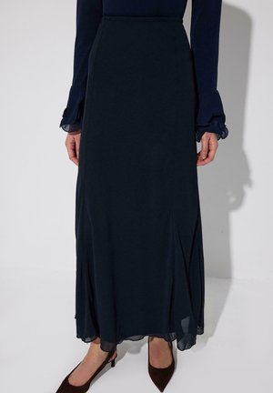 WITH ELASTIC WAIST - Maxisukňa - navy blue