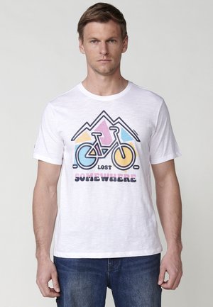 Koroshi SHORT-SLEEVED - Print T-shirt - crudo off white