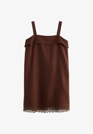 Next, REGULAR FIT - STRAPPY FOLDOVER MINI SUMMER DRESS . - Hverdagskjole - chocolate brown