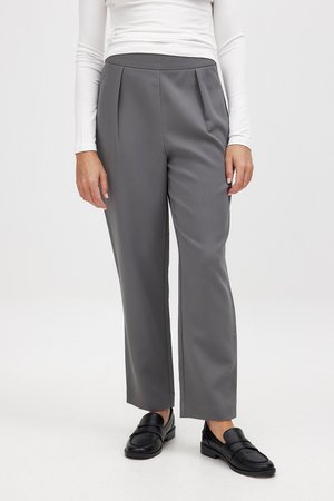 NA-KD, SCHMAL ZULAUFENDE MIT HOHER TAILLE - Nohavice - grey