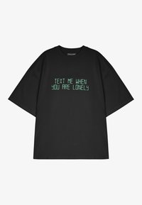 BLEEK BOXY TEE - Tričko s potlačou - washed black