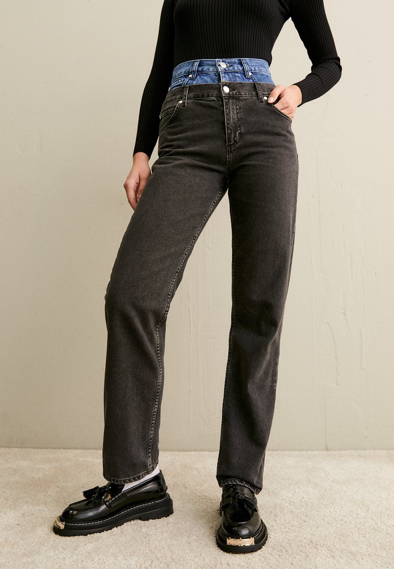 sandro - Straight leg jeans - gris, Enlarge