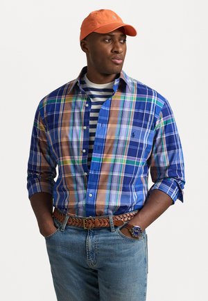 PLAID STRETCH POPLIN SHIRT - Button down-skjorte - blue orange multi