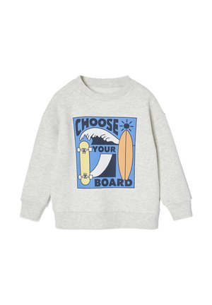 MIT GROSSEM SKATER-MOTIV - Sweatshirt - weiß meliert