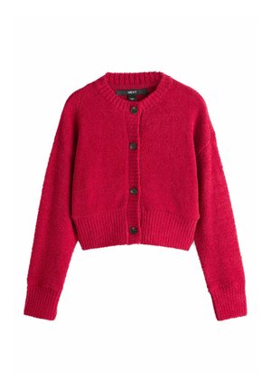 REGULAR FIT - COSY BUTTON UP - Strickjacke - cherry red