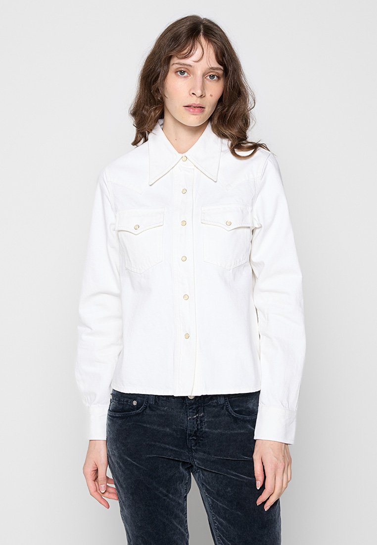 closed Overhemdblouse wit