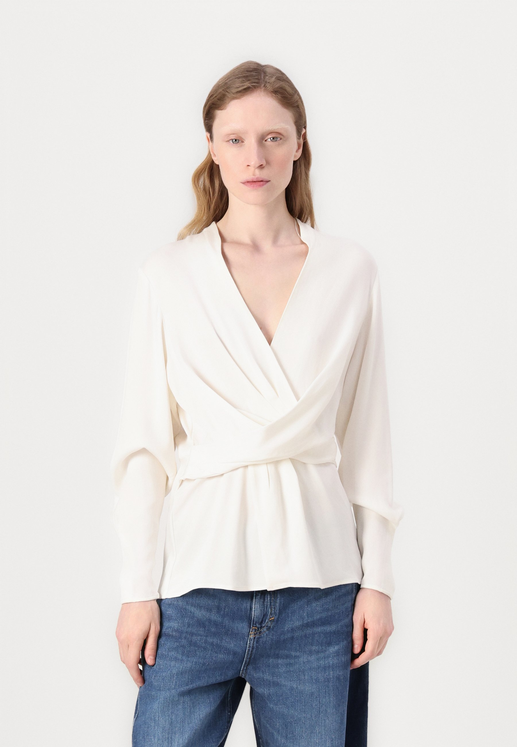 売れ筋商品|||ボス シャツ レディース トップス BAREDANA - Button-down blouse - open white BOSS BAREDANA - Button-down blouse - open white/white