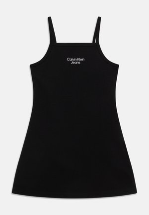 Calvin Klein Jeans STACK LOGO PUNTO STRAP DRESS - Sukienka z dżerseju