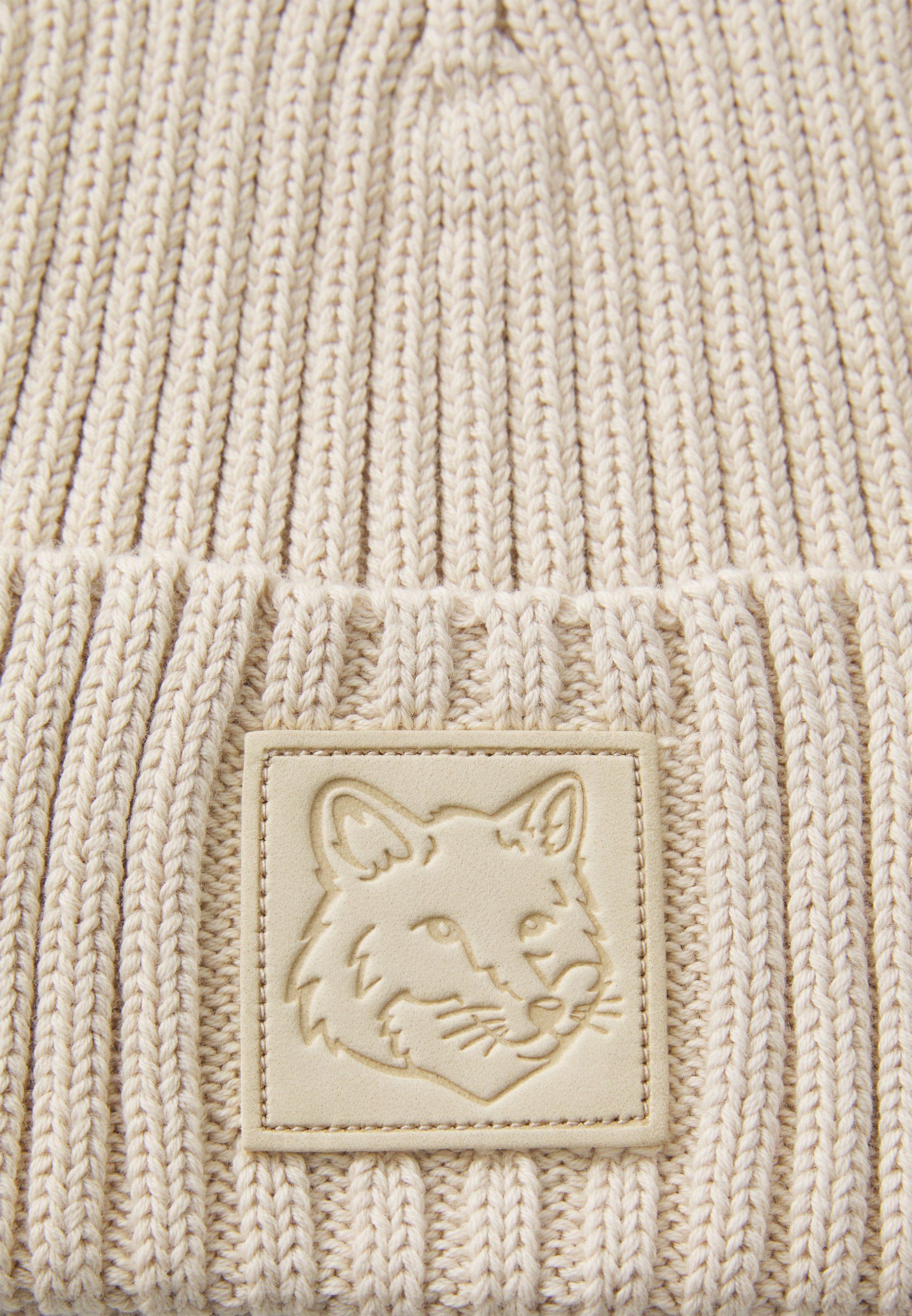 Maison Kitsuné BOLD FOX HEAD PATCH BEANIE - Beanie - paper/white