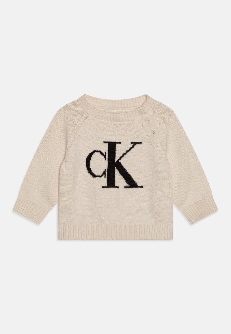 Calvin Klein Jeans BABY MONOGRAM LOGO UNISEX - Strickpullover - whitecap gray