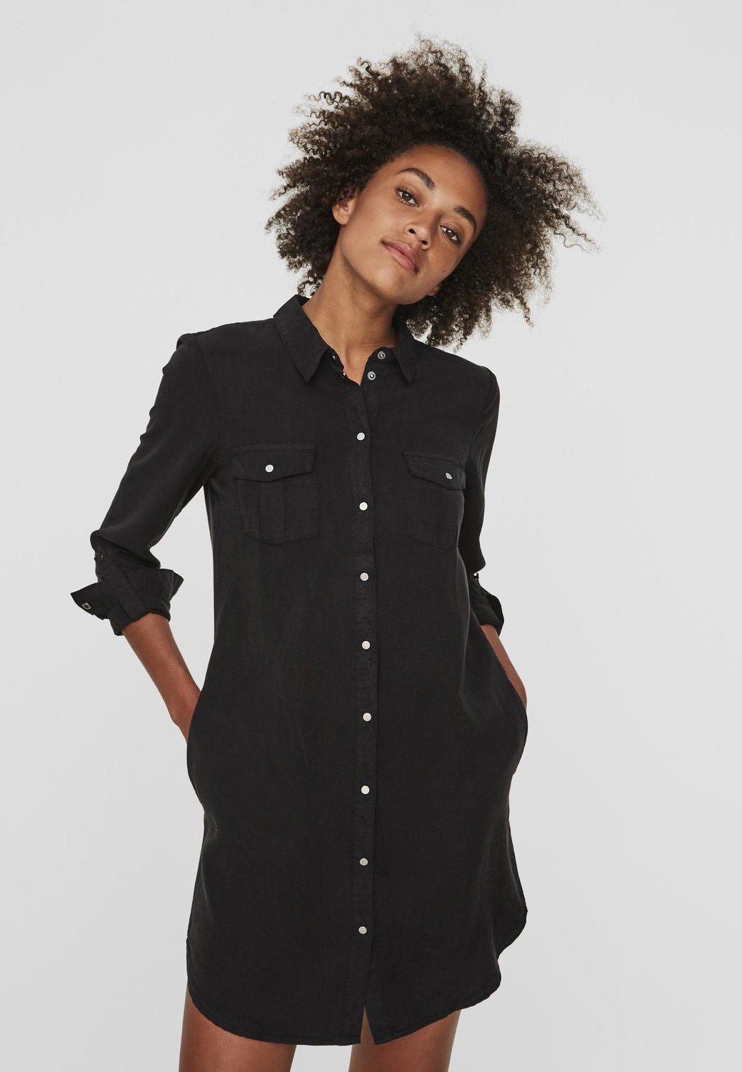 Vero Moda VMSILLA SHORT DRESS Shirt dress black Zalando