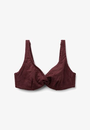 Calzedonia, PRECIOUS JACQUARD BALCONETTE - Bikini-Top - burgundy