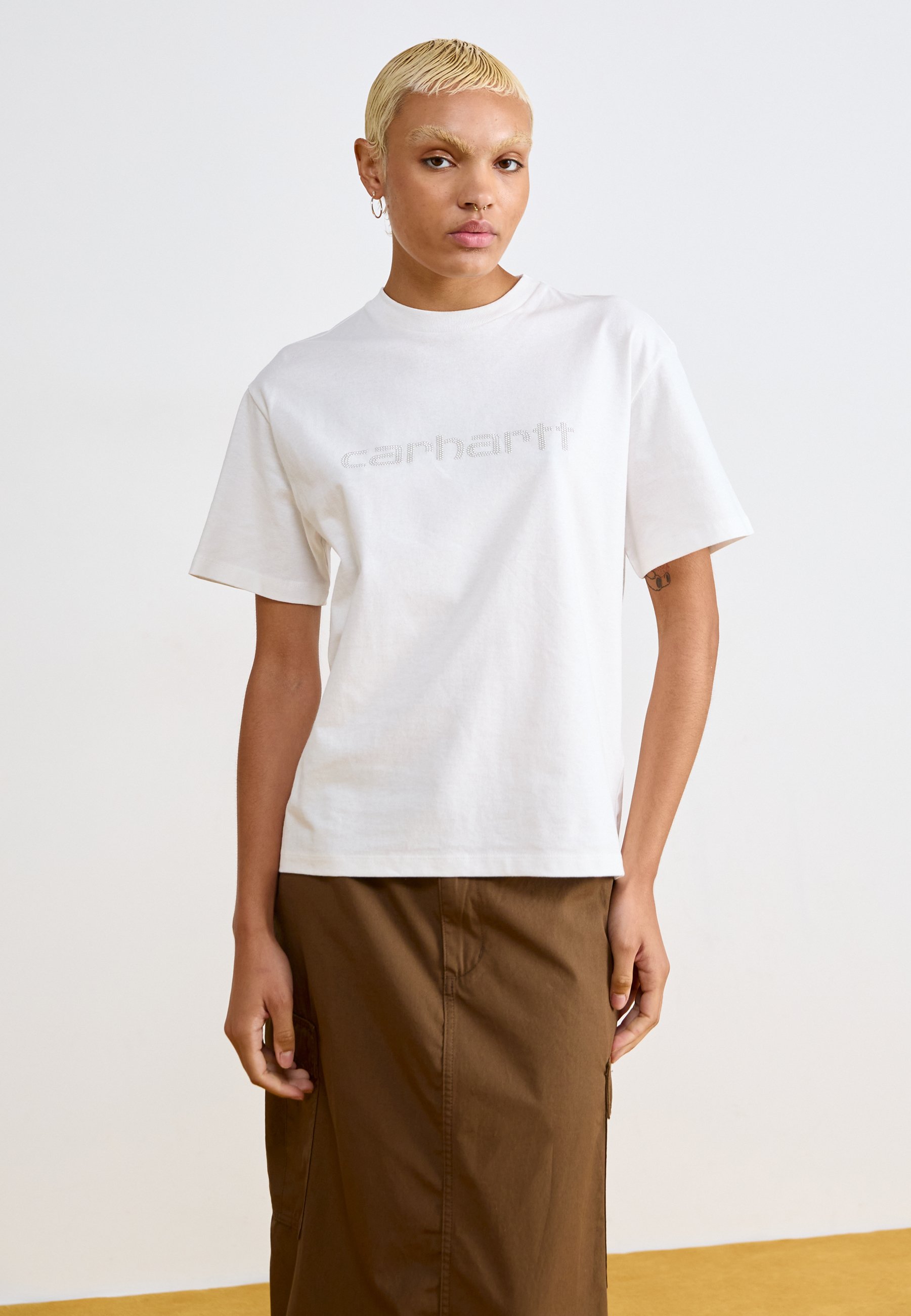 Carhartt WIP RIVET SCRIPT - T-Shirt print - white/silver