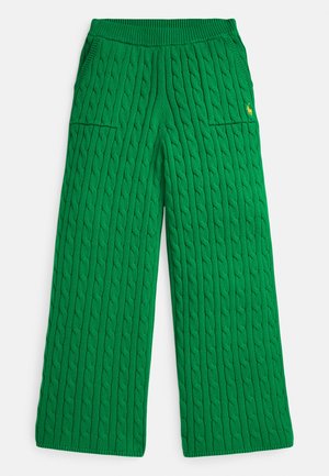 CABLE KNIT COTTON WIDE LEG SWEATER PANT - Püksid - cruise green
