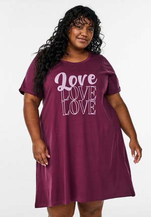 Zizzi Spalna srajca - mauve wine love