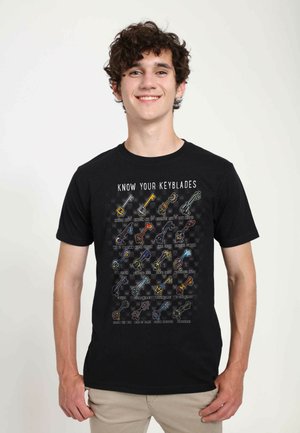 KINGDOM HEARTS KEYBLADES CHART UNISEX - T-Shirt print - black