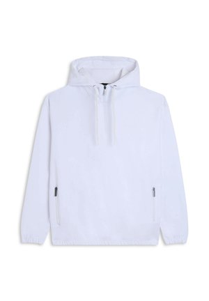 CON MEZZA ZIP E REGOLABILE - Felpa con cappuccio - white