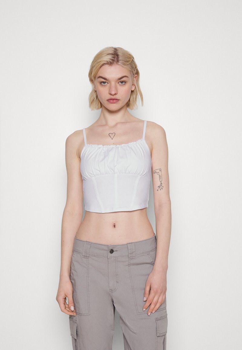 Hollister Co. BARE RUCHED BUST WIDER CHAIN Top bright white/white