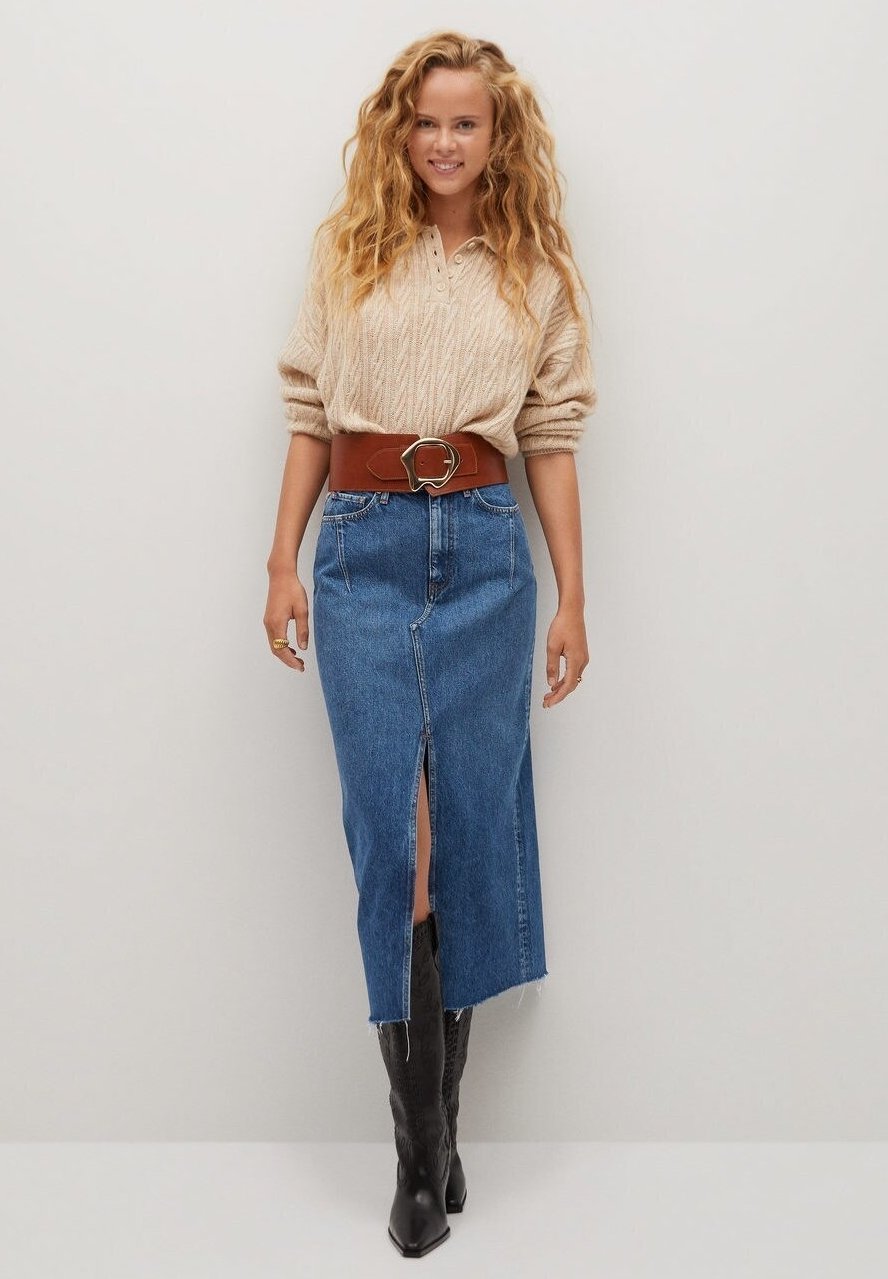 jupe denim mango