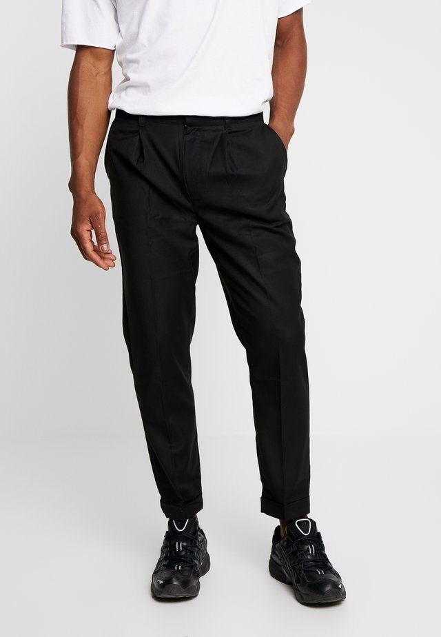 MENS CROPPED TROUSER - Kangashousut - black