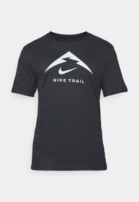 TEE TRAIL LOGO - Tekninen t-paita - black/football grey