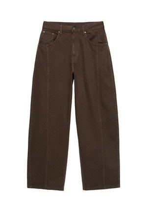 PULL&BEAR, BARREL WITH FRONT SEAM - JEANS - Jean baggy - brown