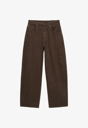 PULL&BEAR, BARREL WITH FRONT SEAM - JEANS - Jean baggy - brown