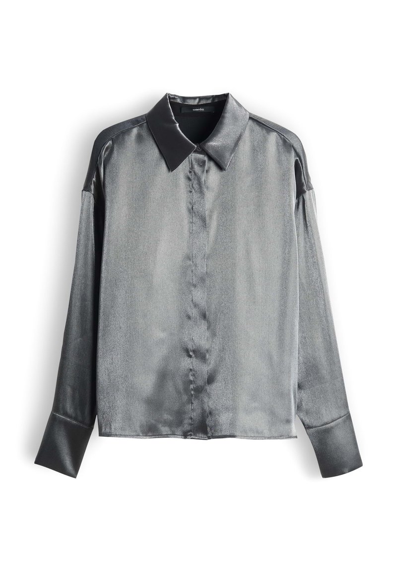 Chemisier fluide polo à rayures · Gris · Chemises | Massimo Dutti