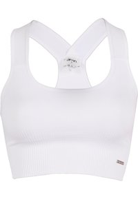 RIBBED - High support sports bra - white