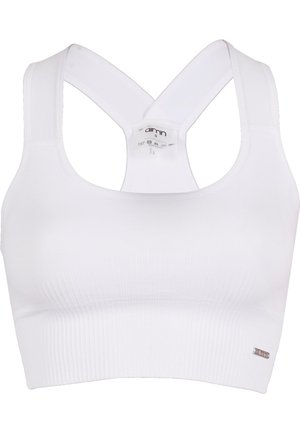 RIBBED - Brassières de sport à maintien supérieur - white