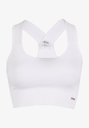 RIBBED - Športová podprsenka s vysokou podporou - white