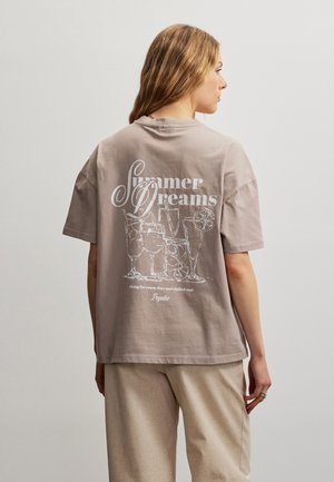 Pegador RAUMA HEAVY OVERSIZED TEE - T-shirts print - washed warm taupe