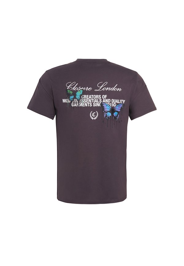 STACKED TEXT TEE - Print T-shirt - charcoal4