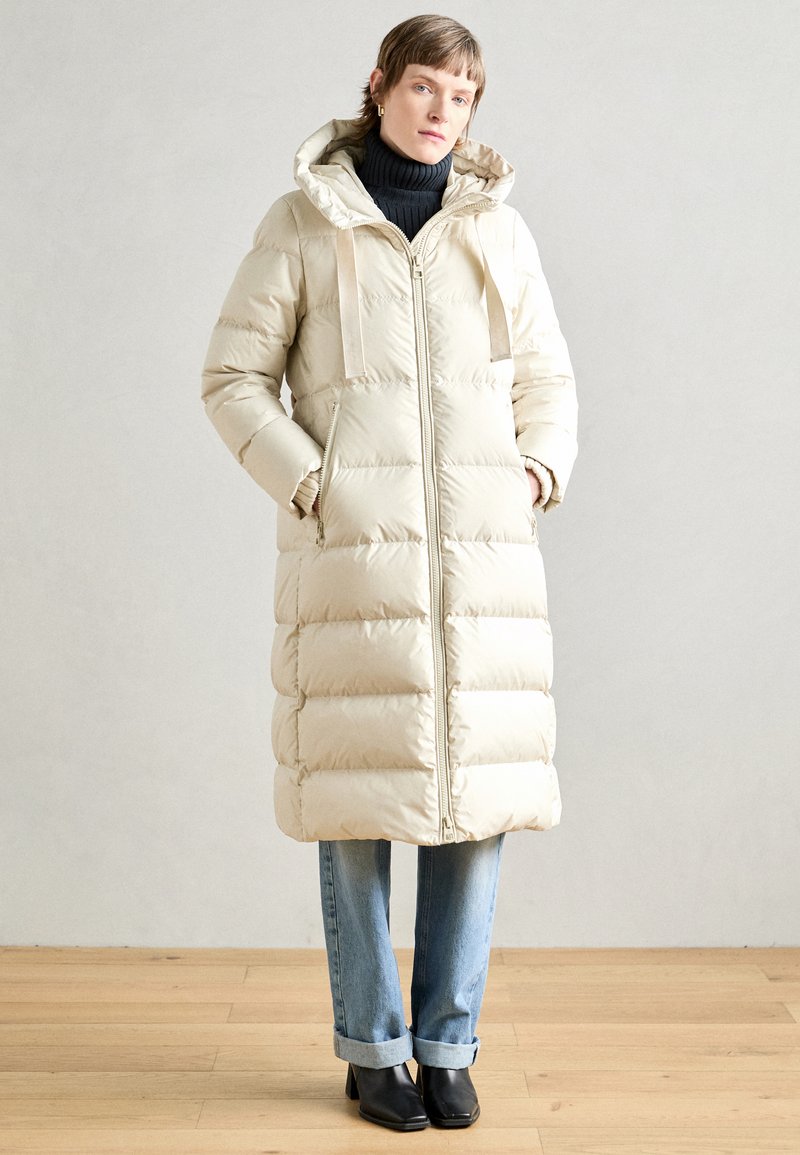 Marc O'Polo LONG COAT FEMININE SHAPE WITH HOOD - Untuvatakki - stony sand