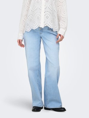 ONLY MATERNITY OLMJUICY  - Wide leg - light blue denim