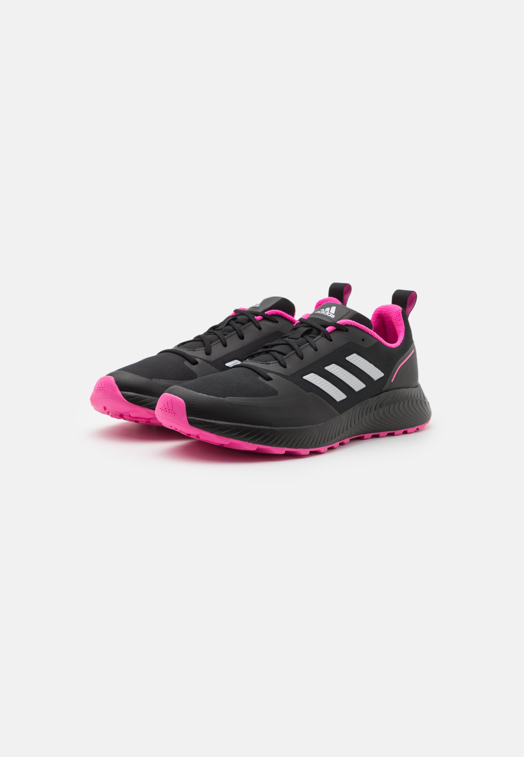 RUNFALCON 2.0 TR - Běžecké boty do terénu - core black/silver metallic/screaming pink RUNFALCON 2.0 TR - Běžecké boty do terénu - core black/silver metallic/screaming pink