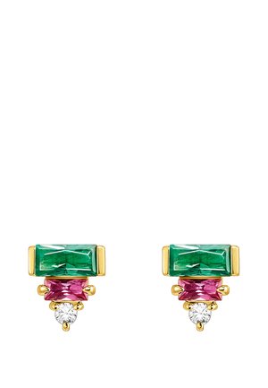 Ohrringe - gelbgoldfarben rot weiß grün