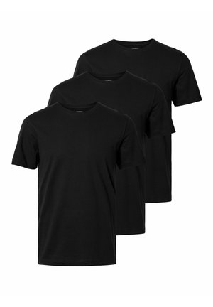 Selected Homme 3ER-PACK - Paprasti marškinėliai - black