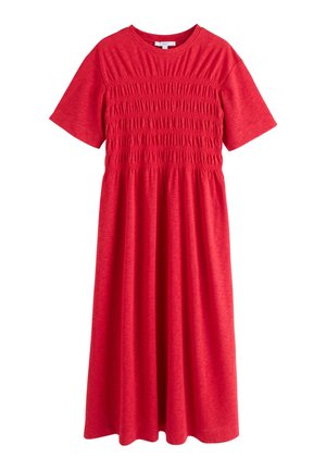 Next, REGULAR FIT - SHORT SLEEVE SHIRRED BODY T-SHIRT MIDI DRESS  . - Robe en jersey - red