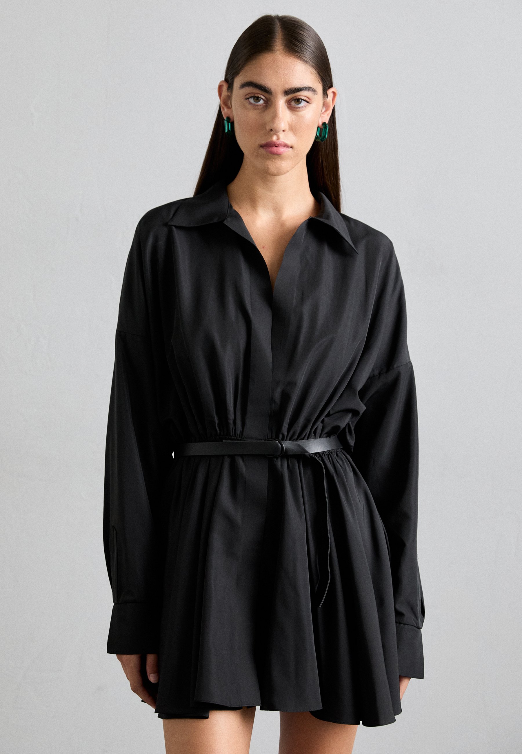 strapless open back dress Kason Oversized Shirt Dress