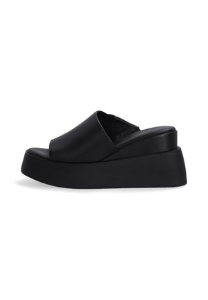 Heeled mules - black
