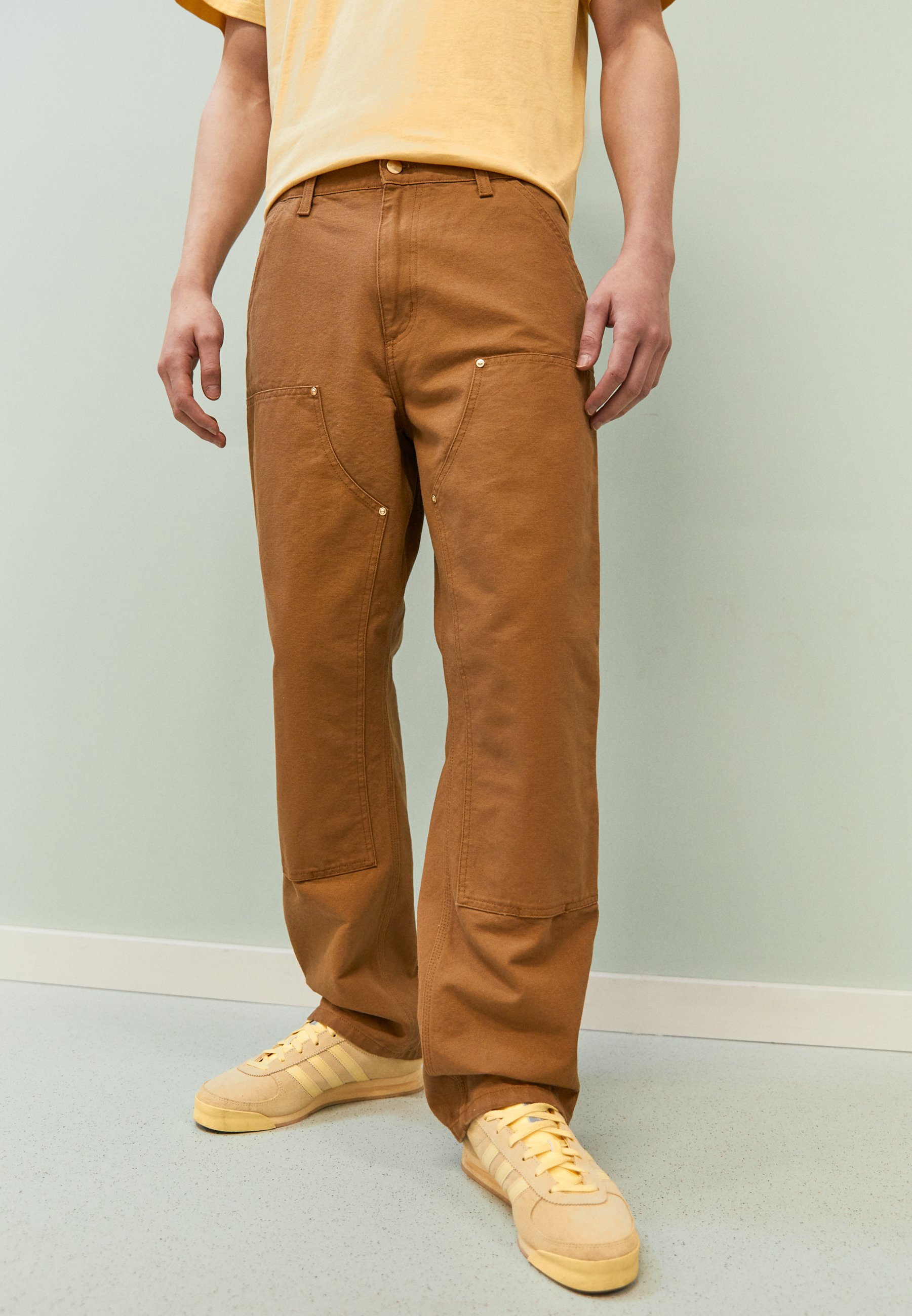Carhartt WIP DOUBLE KNEE PANT - Stoffhose - hamilton brown rinsed 