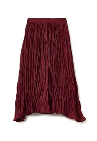 LONG CLARET  - Faltenrock - dark red