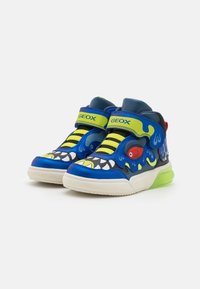 Geox GRAYJAY LIGHT UP BOY - Höga sneakers - royal/lime