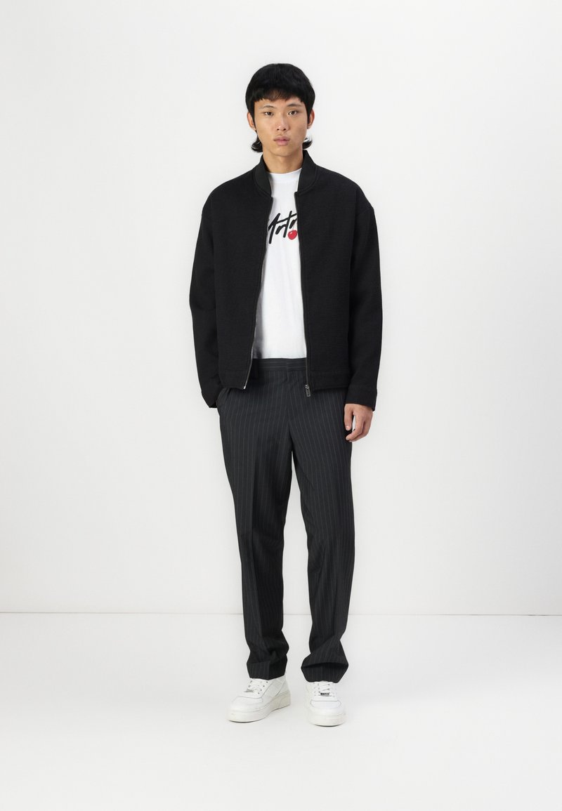 Jack & Jones karl loose fit smart trouser in charcoal pinstripe